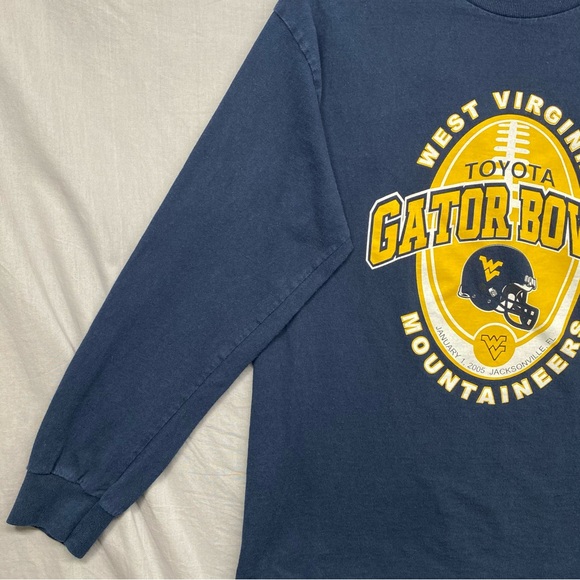 West Virginia Gator Bowl Long Sleeve Short Blue Men Size | M - Picture 4 of 9